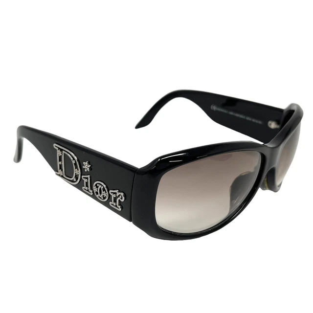 Christian Dior Vintage Logo Sunglass AVENTURA 60/15/130 Black Silver RankAB