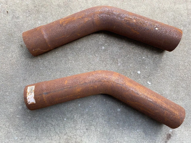SCHOENFELD EXHAUST ELBOWS LOT OF 2 18 ga STEEL 3.5" X 42 DEGREE 0.49wall sch3542