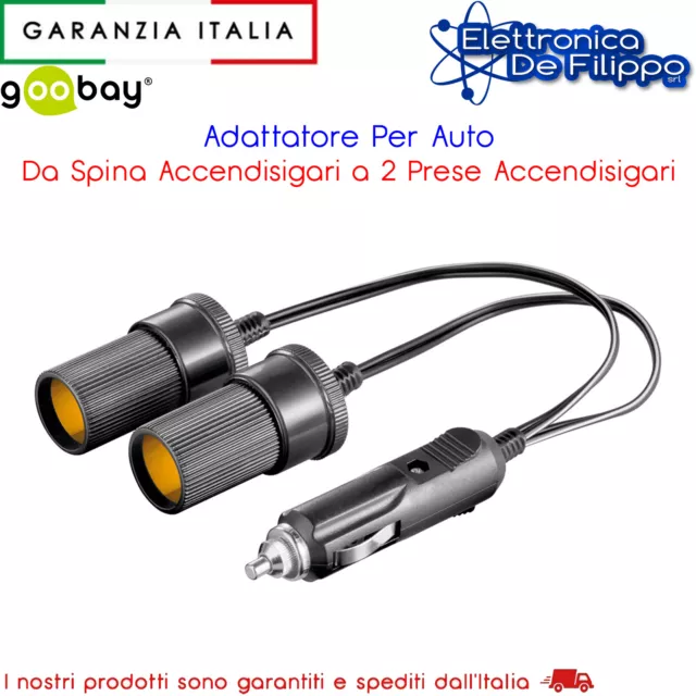 Adattatore Per Auto Da Spina Accendisigari a 2 Prese Accendisigari