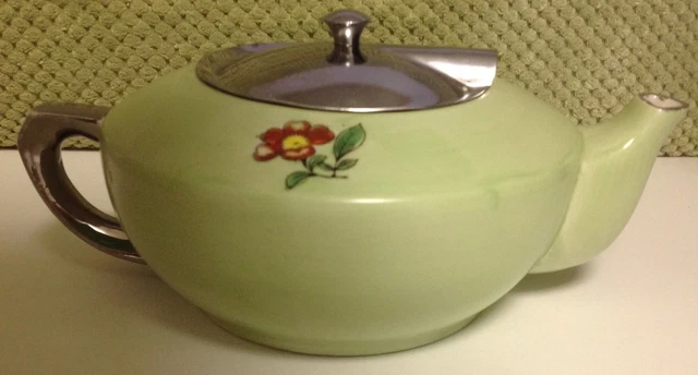 Couvercle de théière en céramique vintage peint à la main fabriqué au Japon art déco floral 2