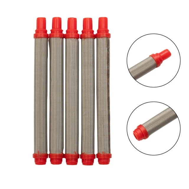 5 Pcs / Set 200Mesh Airless Spray Tool RED Filter Insert 304 Stainless Steel