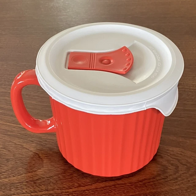 Corning Ware Corningware Colours Orange 20 oz Stoneware Soup Mug Cup w/ Lid