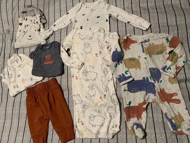 Lot Of Newborn Baby Boy Clothes Carters Check Description 9 Pieces