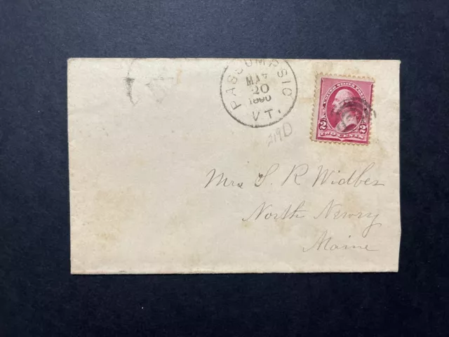 GandG Stamps US Cover #219D Washington 2c Lake Vermont 5/20/1890 Bullseye SOTN