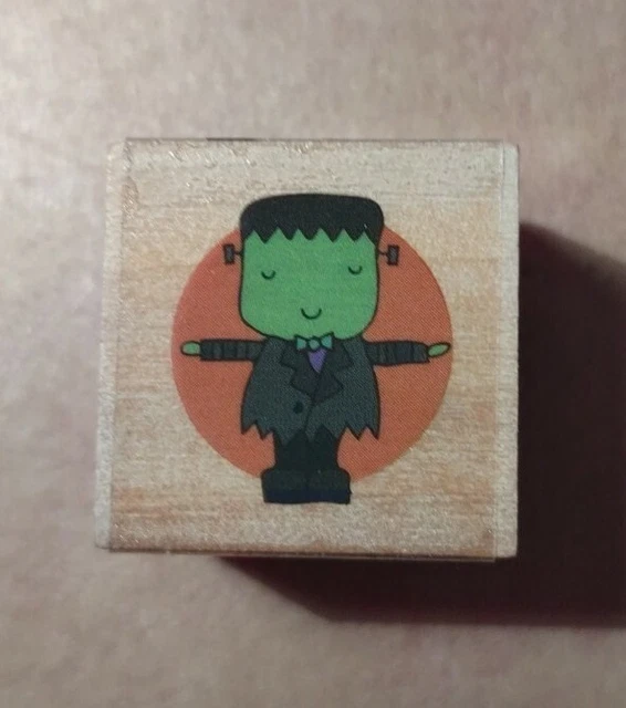 Miniature Frankenstein Studio G Fun Halloween Wood Mounted Rubber