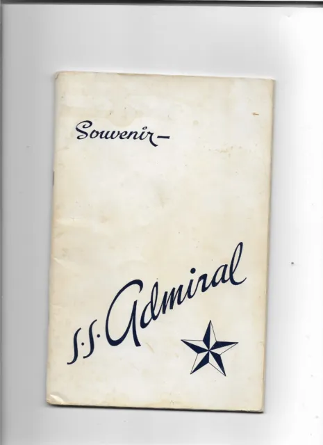 Super Rare Souvenir Book of S. S. Admiral Steamer Ship/St. Louis MO./Streckfus