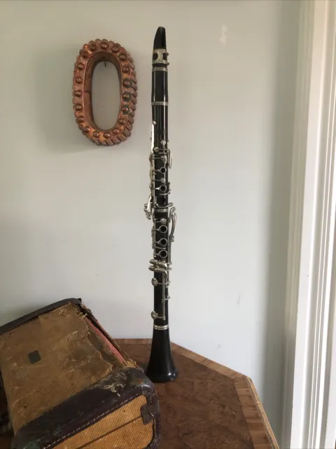 Antique Bundy Clarinet With Tweed Case For Parts Only