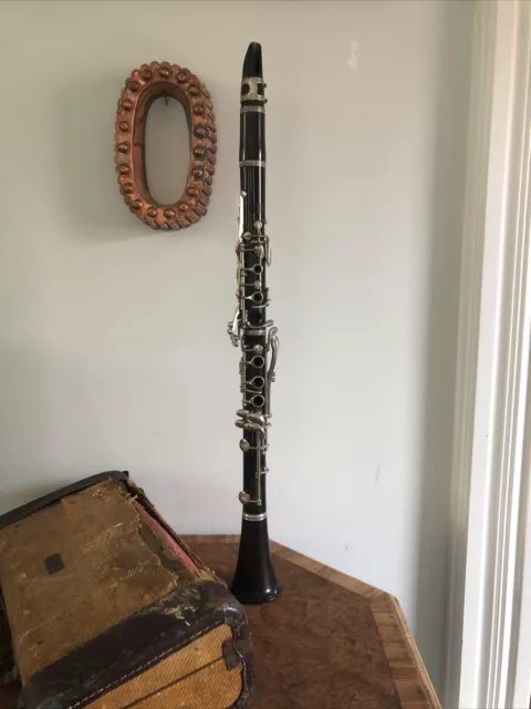 Antique Bundy Clarinet With Tweed Case For Parts Only Antique Bundy Clarinet With Tweed Case For Parts Only