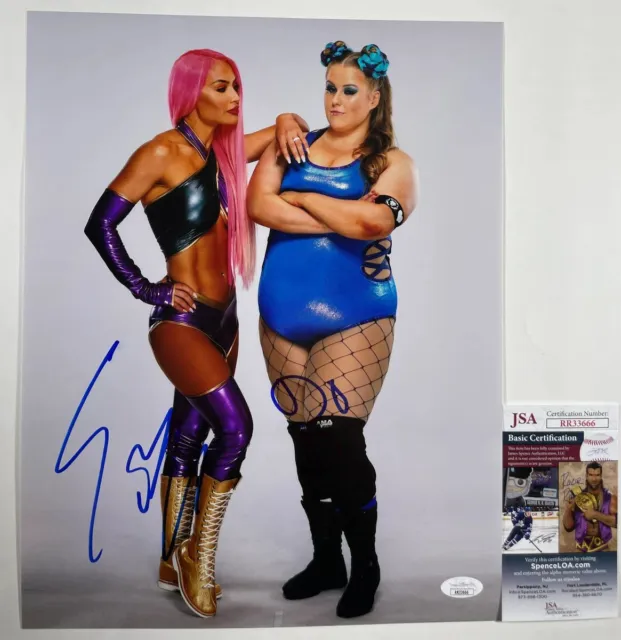 WWE NXT Eva Marie & Doudrop Signed 11x14 Photo Autograph Piper Niven JSA COA