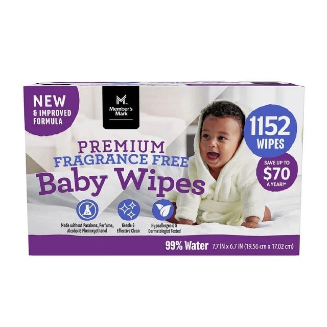 Member's Mark Premium Fragrance-Free Baby Wipes - 1152 ct.