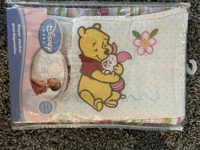 Disney Baby Winnie The Pooh Diaper Stacker Holder Pink Pastel New