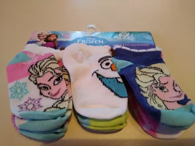 Paquete de 6 calcetines para niñas Disney Frozen talla 12-24 meses surtidos de colores e estampados