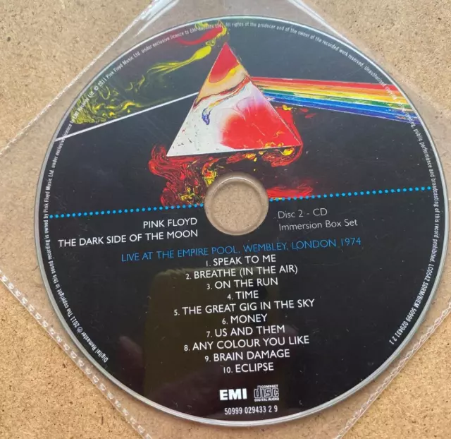 PINK FLOYD - The Dark Side Of The Moon Live At The Empire Pool Wembley 1974 CD