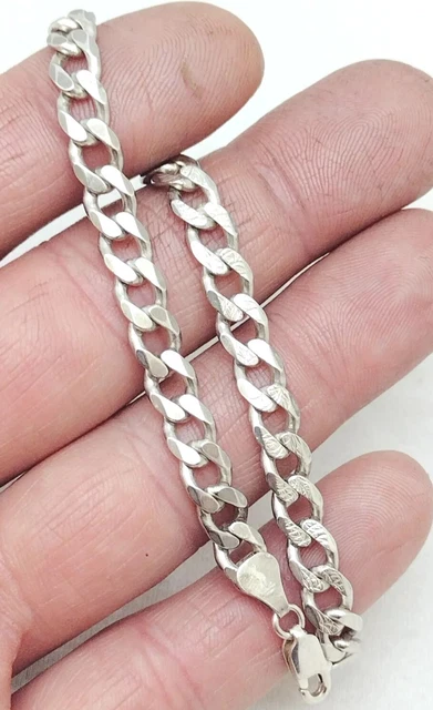 8" 925 Sterling Silver 6.5mm Wide Chain Bracelet 14g. Heavy