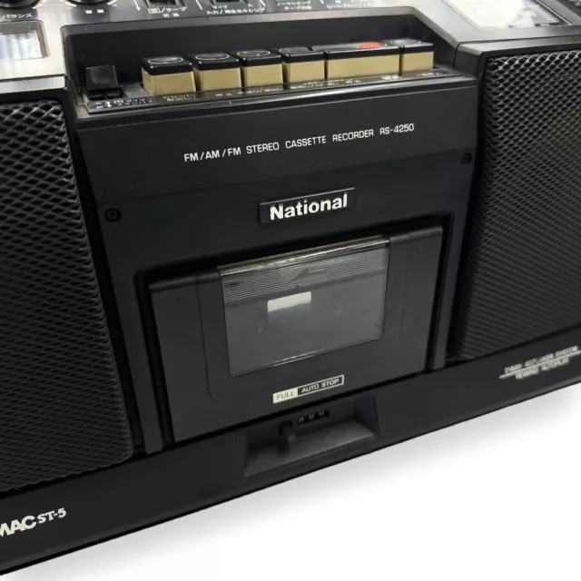 Junk National Rs-4250 Radio Cassette Player Black 1970s Vintage Japan
