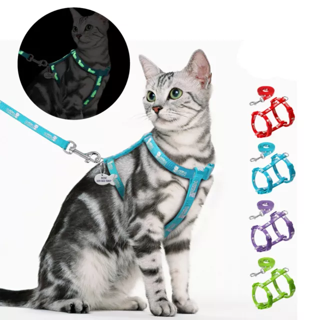 New Cat Dog Pet Kitten Harness and Leash Adjustable Control Vest Cats Reflective