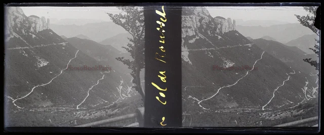 FRANCE Col de Rousset Montagne photo stereo NEGATIVE glass plate VR11y 