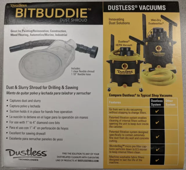 1"-4" BitBuddie w/ 18" Adapter Hose - Dustless Technologies D1905 On Sale! 2