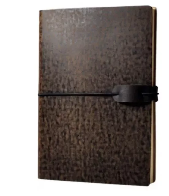 New Dark Brown Italian Leather Journal with Elastic Band Closure 112 pages 6"x8"