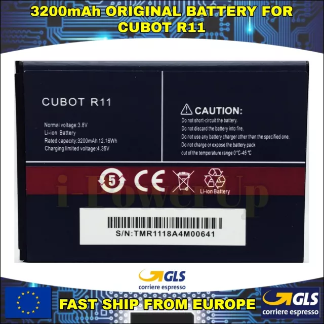 BATTERIA BATTERY CUBOT R11 AKKU ORIGINALE CUBOT R11 3200mAh GARANZIA ITA