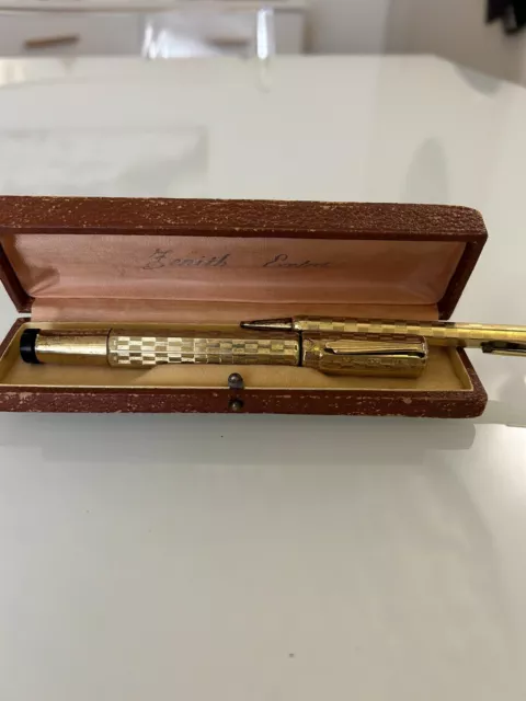 penna stilografica zenith Extraplaccata Oro 18kt ,più Porta Mine Zenith 18kt