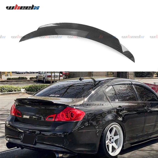 TSC Rear Trunk Spoiler For Infiniti G35 Sedan 2003-2006 – 2-Post With LED Light – Unpainted Primer