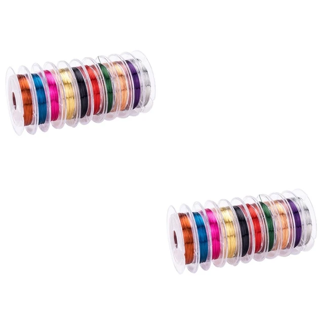 20 Rolls Beading Wire Crystal Elastic String Copper Wire Elastic Beaded Line