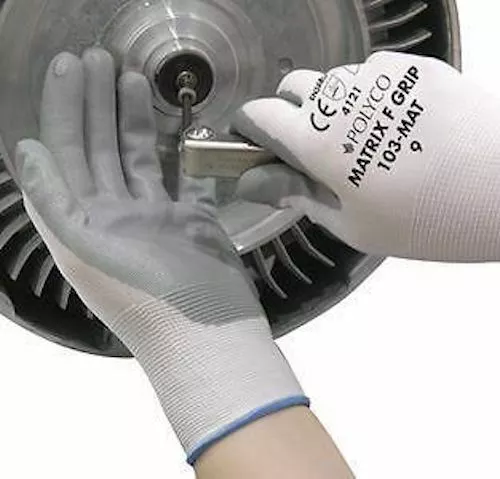 Nitrile Gloves Polyco Matrix F Grip Grey Nitrile Palm Nylon Builders Work Gloves