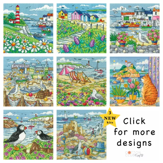 Heritage Crafts ~ By The Sea ~ Cross Stitch Kits ~ 14 Count ~ Karen Carter