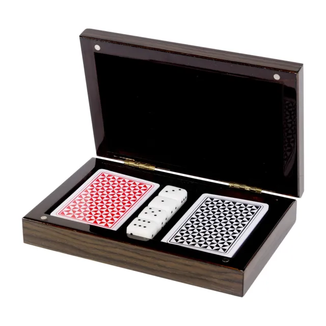 Libra - Burnished Walnut Veneer Card and Dice Game in Presentation Gift Box