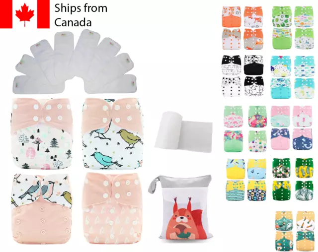 14pc Full Set Pocket Cloth Diaper Microfleece diapers Wet bag Diaper Liner Gift
