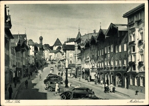 Ak Bad Tölz in Oberbayern, Marktstraße, Autos - 2653354