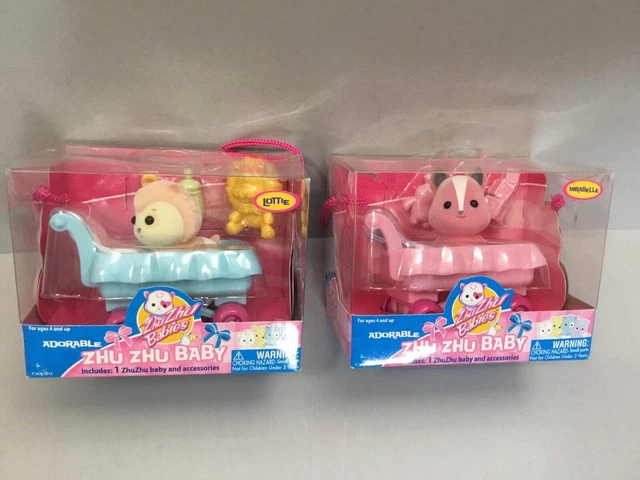 Zhu Zhu Babies Baby Mirabelle and Lottie With Accessories - Lot of 2 - New Zhu Zhu Babies Baby Mirabelle and Lottie With Accessories - Lot of 2 - New