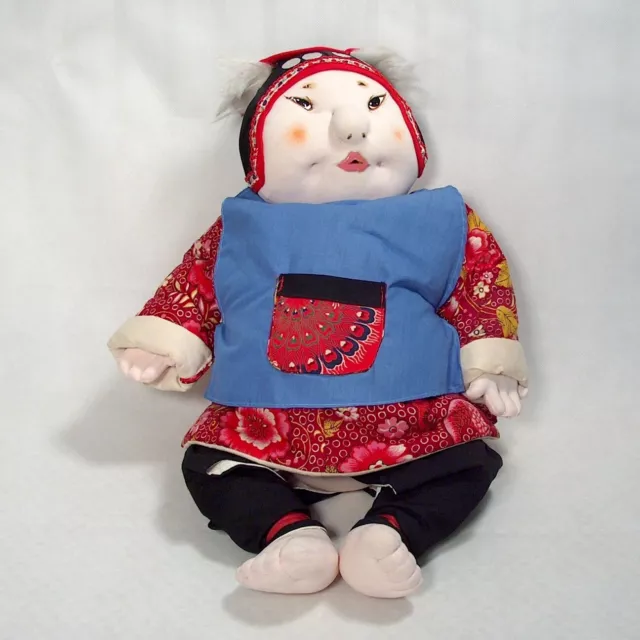 Michael Lee Micale Cloth Baby Doll Signed Handmade Tag Hong Kong Rare HTF