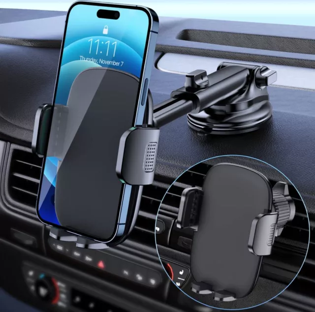 Phone Holder Mount for Car Windshield Dashboard Air Vent Universal Hands-Free