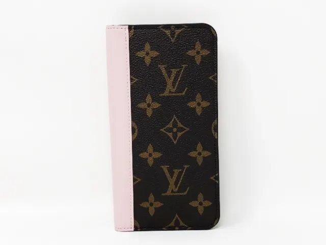 Louis Vuitton Monogram IPHONE XS MAX Folio Case Leather Rose Ballerine Unused