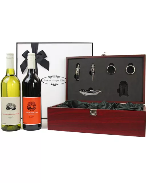 Pamper Hamper Gifts Double Wine in a Mahogany Box Corporate Gift Hamper Hapmers