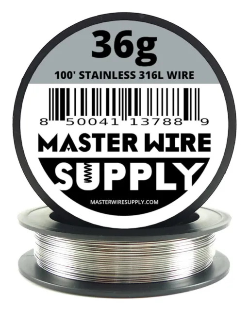 MWS - Stainless Steel 316L - 100 ft - 36 Gauge - Round Wire
