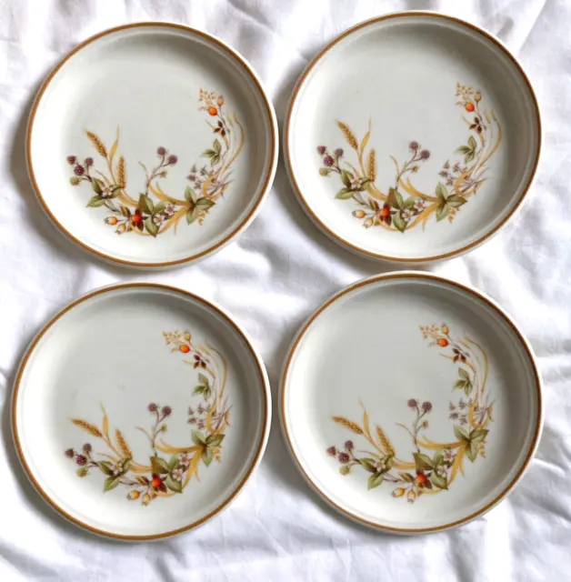 4 x Vintage St Michael Marks & Spencer “Harvest” Tea Side  Plates  -  6.5"