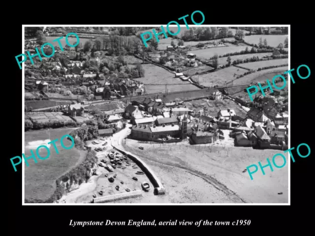 OLD LARGE HISTORIC PHOTO OF LYMPSTONE DEVON ENGLAND VIEW OF THE TOWN c1950 1