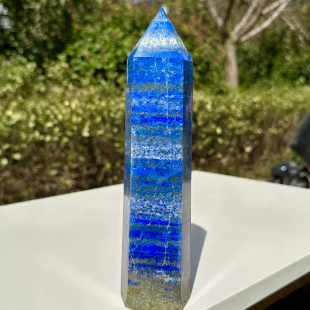 2.98LB  Large Lapis lazuli quartz crystal obelisk point wand aura healing