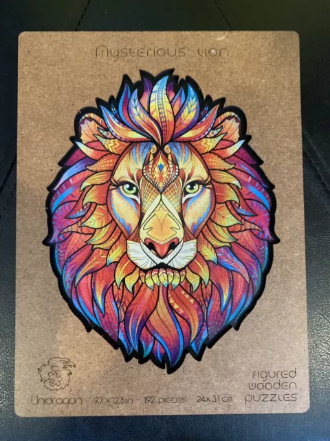Unidragon Wooden Jigsaw Puzzles Unique Shape 192 pieces Art Adult Kid Child Lion