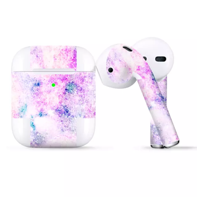 Skins Wraps compatible for Apple Airpods  Pastel Crystals pink purple pattern