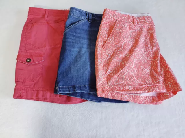 Womens Size 16 Lee Old Navy Coral / Denim Shorts Lot