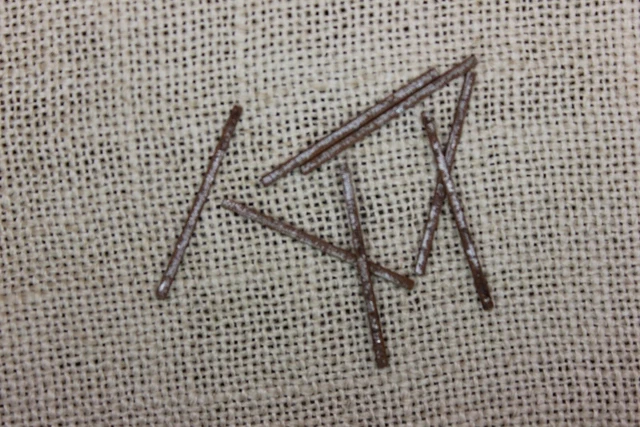 1 1/2” OLD Square NAILS 50 REAL 1850’s vintage rusty 5/64” tiny finish Headless