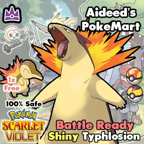 Shiny Typhlosion 6IV ✨ Battle Ready ✨Pokemon Scarlet & Violet 🚀Fast Trade🚀