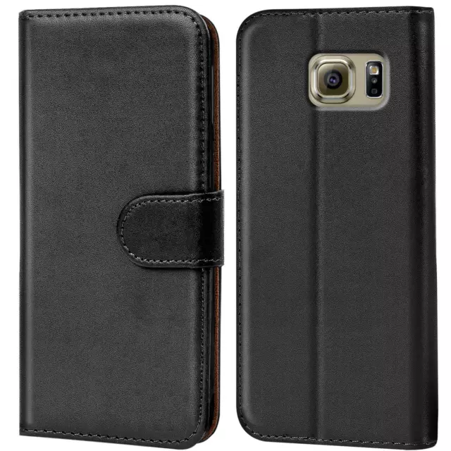 Schutz Hülle Für Samsung Galaxy S6 Handy Klapp Schutz Tasche Book Slim Flip Case