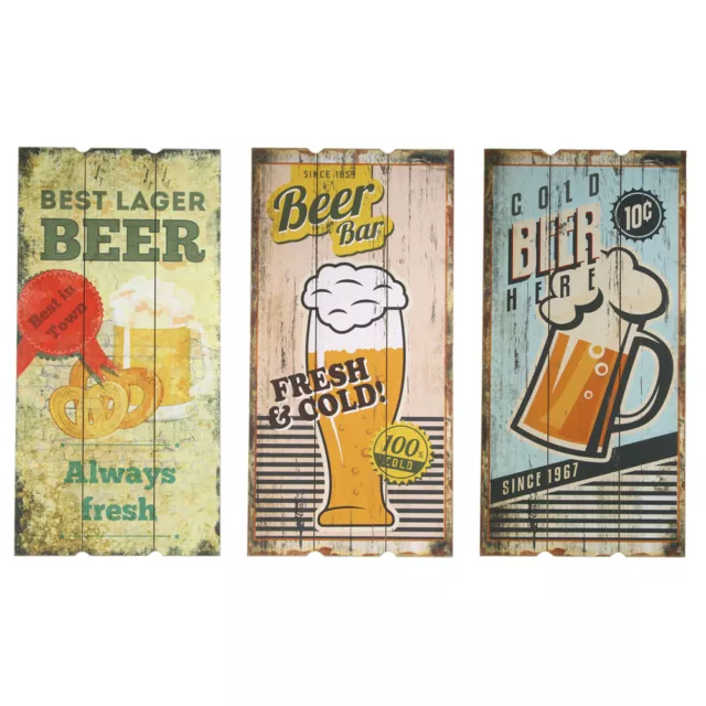 Dekoschild Holz Wand Deko Schilder Bier Beer Männer Kneipe Bar Pub 30x60 cm