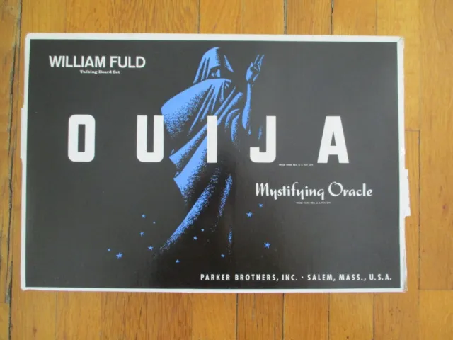 Vintage William Fuld Ouija Board, Mystifying Oracle Box Wood Spirit Parker Bros.