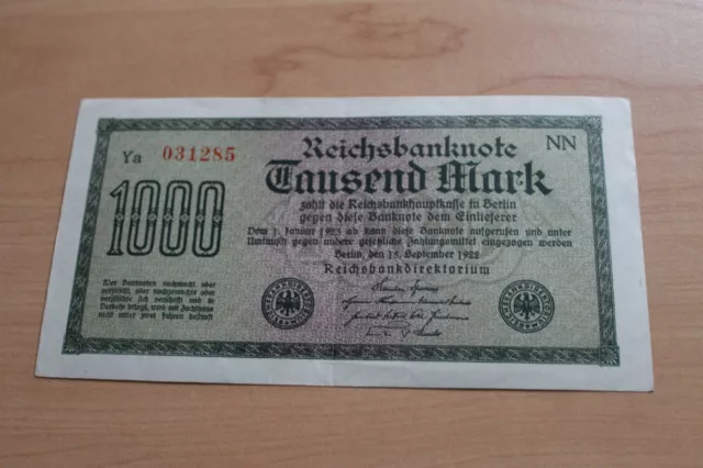 Reichsbanknote Berlin, 1000 Mark, 1922